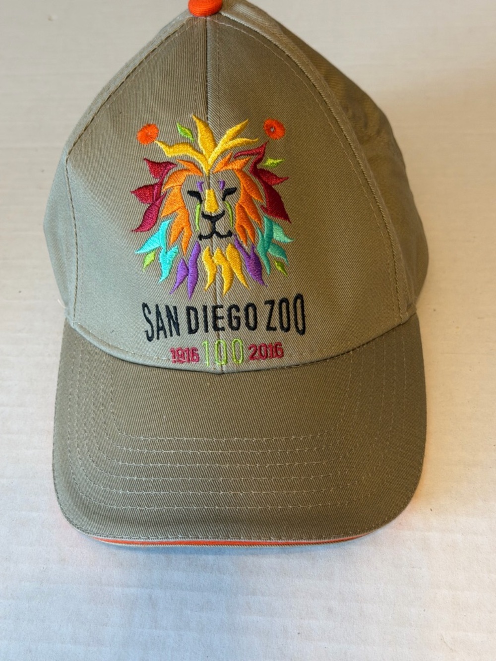 San Diego Zoo Khaki Lion Embroidered Cap Centennial Collection anniversay